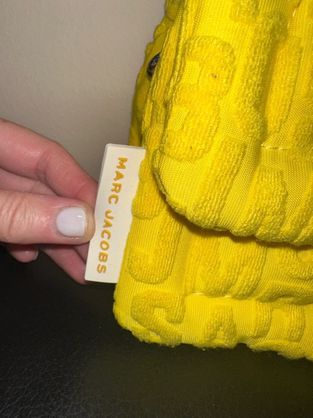 Marc Jacobs Puffy Monogram Chain Shoulder Bag Bright Yellow Jacquard | Like New - Picture 4 of 13